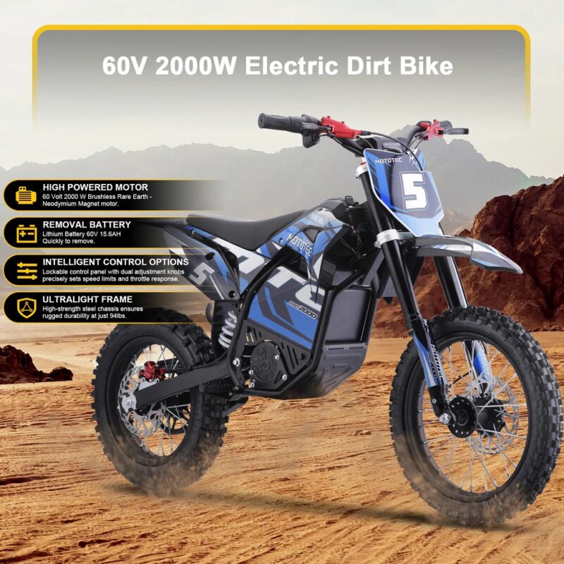 MotoTec 60v 2000w Pro Mini E-Moto Bike
