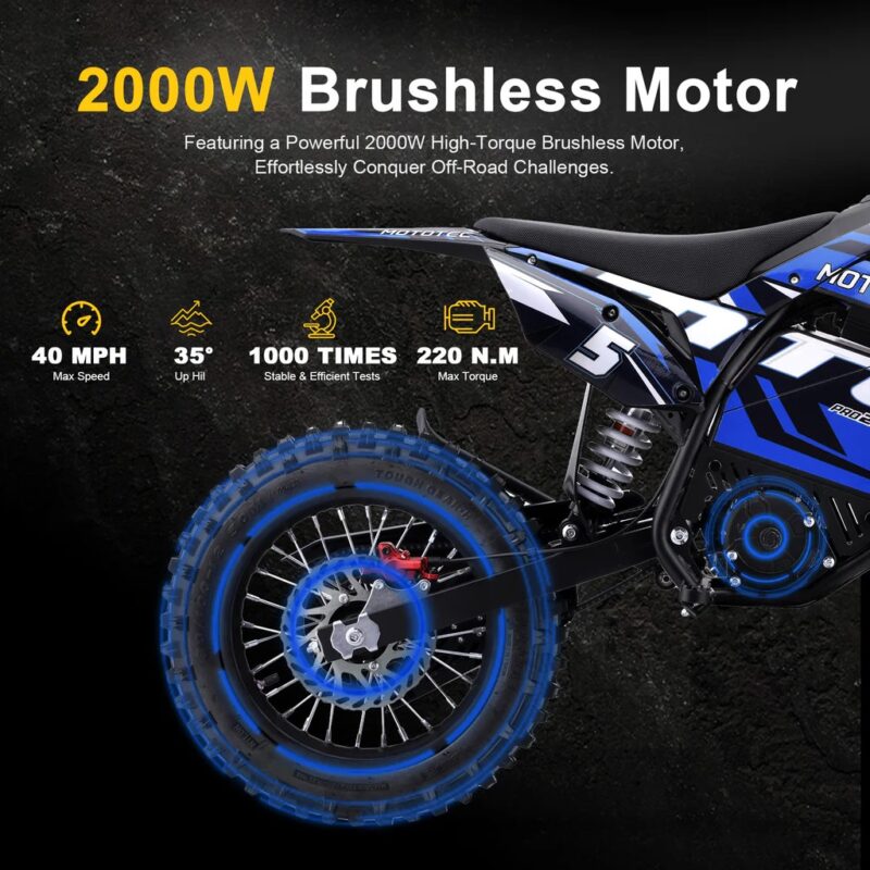 MotoTec 60v 2000w Pro Mini E-Moto Bike
